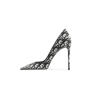 Ganxiaojie Slim Heel High Heels Women's Black White