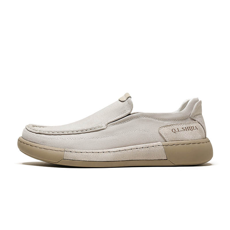 •QUNLANGSHIJIA Pu Low top Casual Shoes Men's Gray