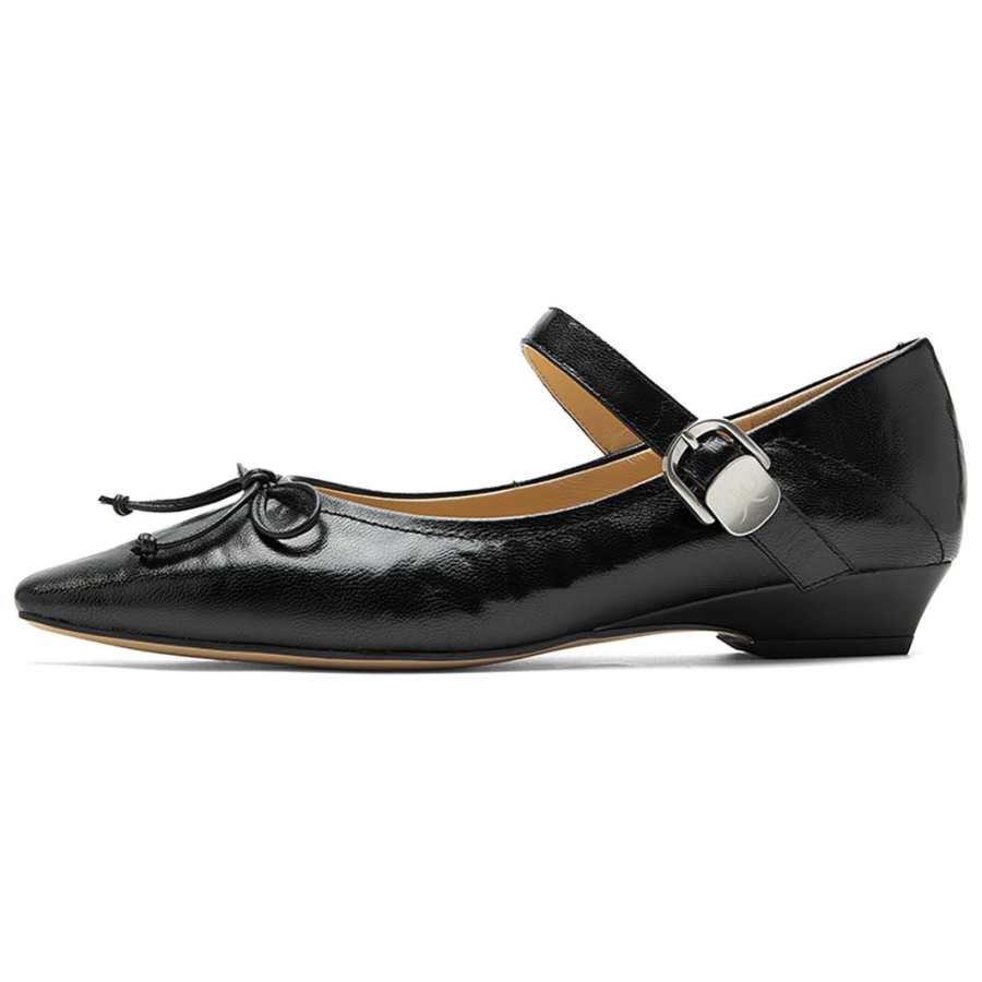 NINE WEST Sheepskin Chunky Heel Mary Jane Shoes Women's