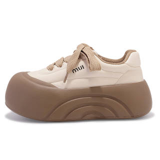ZHANGXIAOJIE Slip Resistant Cushioning Slip Resistant Cushioning Low top Skateboard Shoes Women's Beige