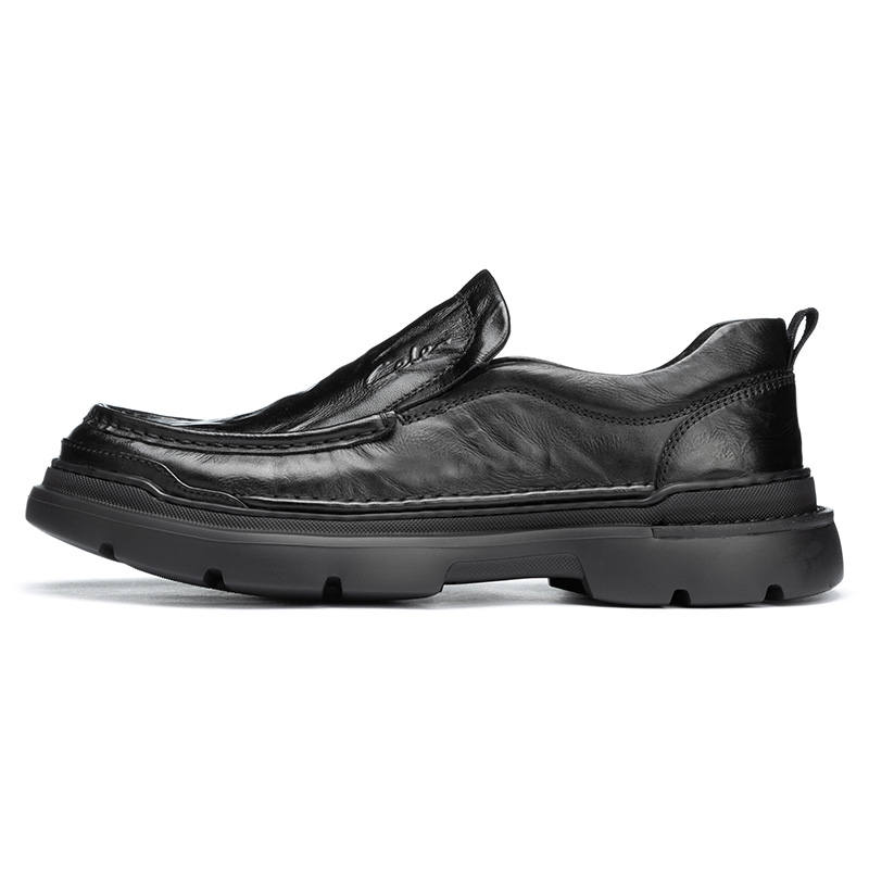 CELE Casual Leather Shoes Men's Low Top Black/Brown