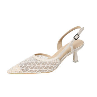 Beijiani Mesh Slim Heel High Heels 6.5cm Women's