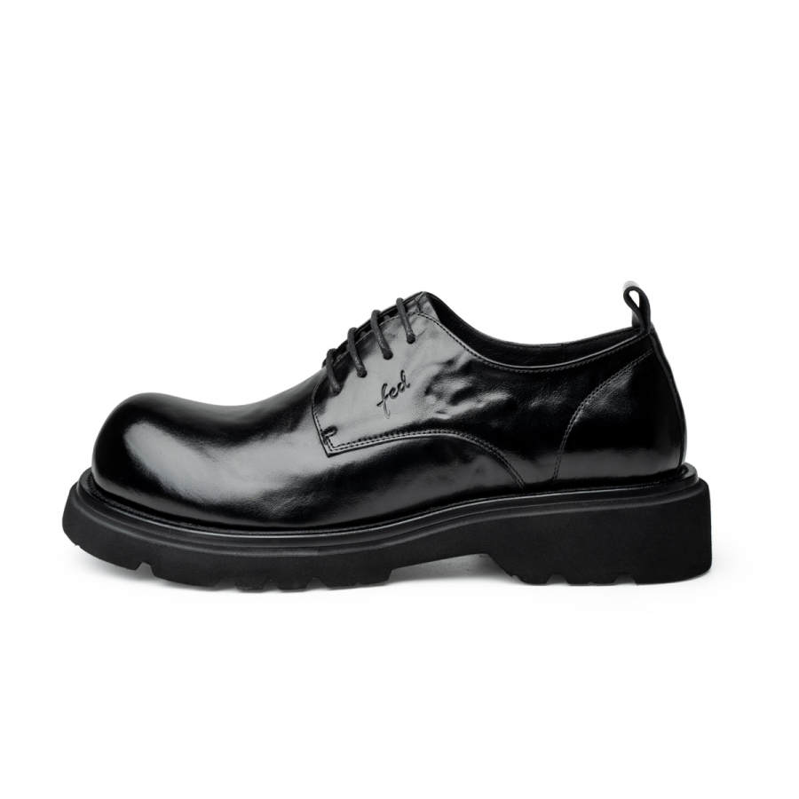 FED Top Grain Cow Leather Casual Leather Shoes Men's Black