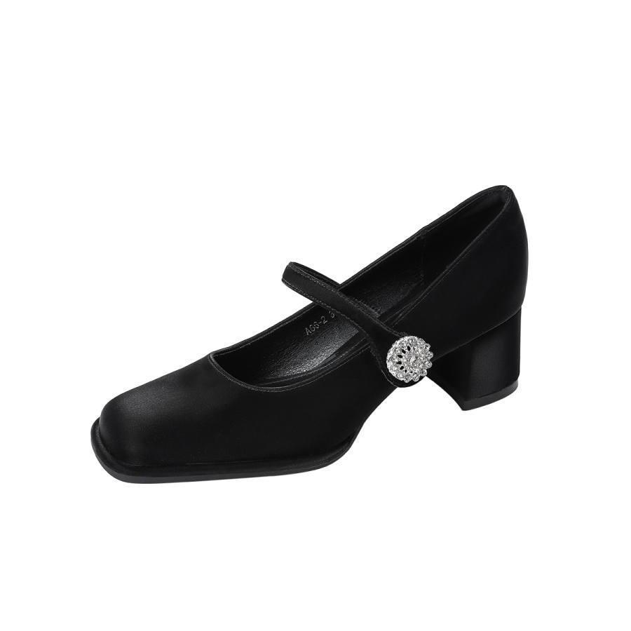 TATAYA Satin Chunky Heel Mary Jane Shoes Women's