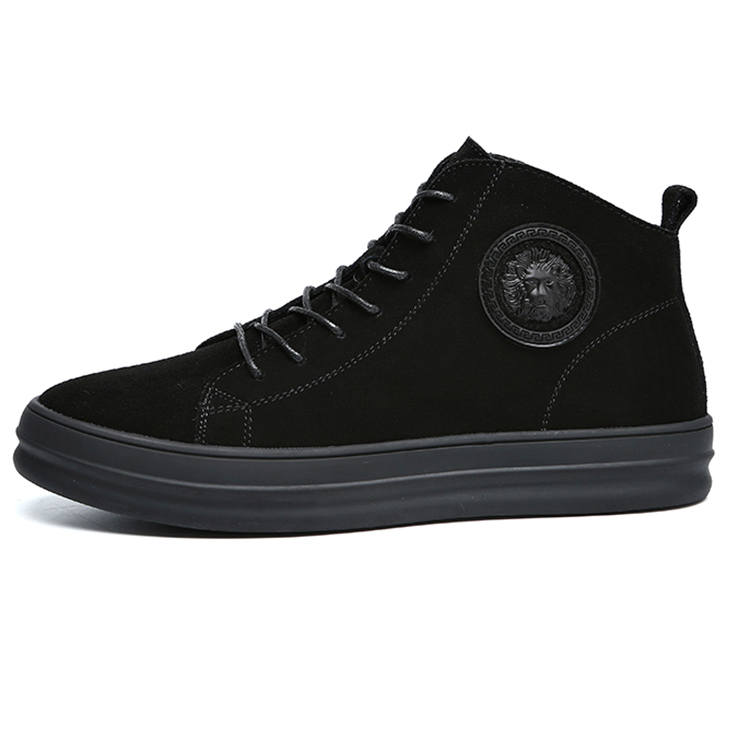 YEDANI Cow Suede Mid top Skateboard Shoes Men's Black