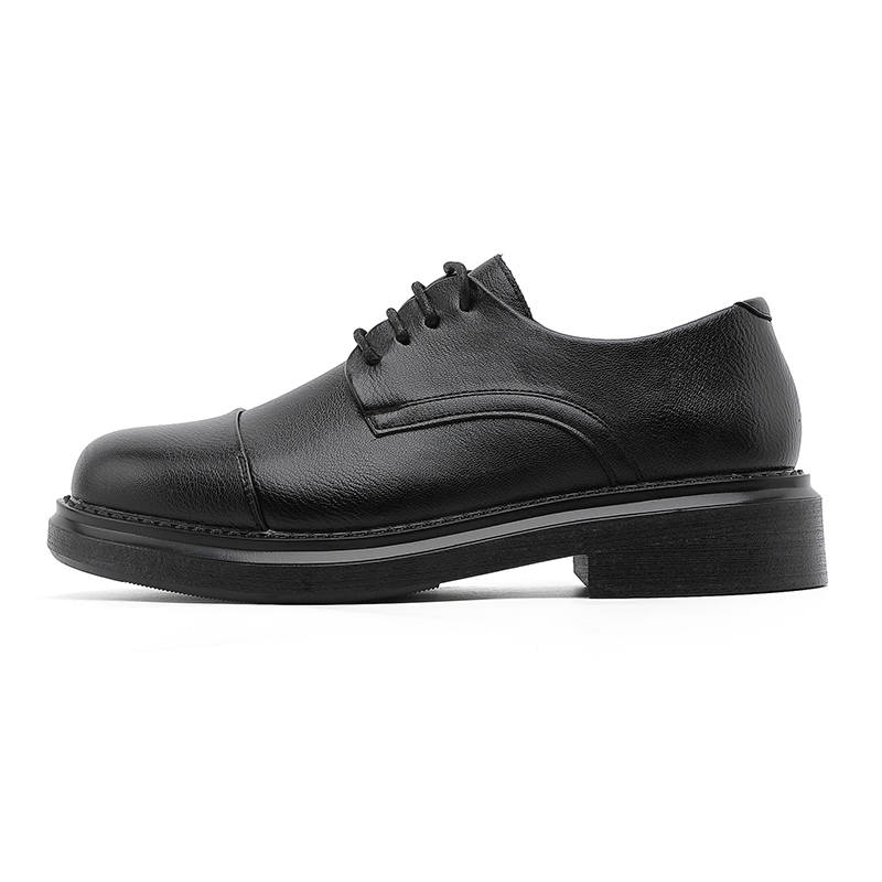 MUYI Casual Leather Shoes Men's Low Top Black