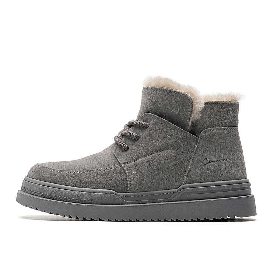 C°BANNER Cow Suede Thermal Short Snow Boots Men's Gray