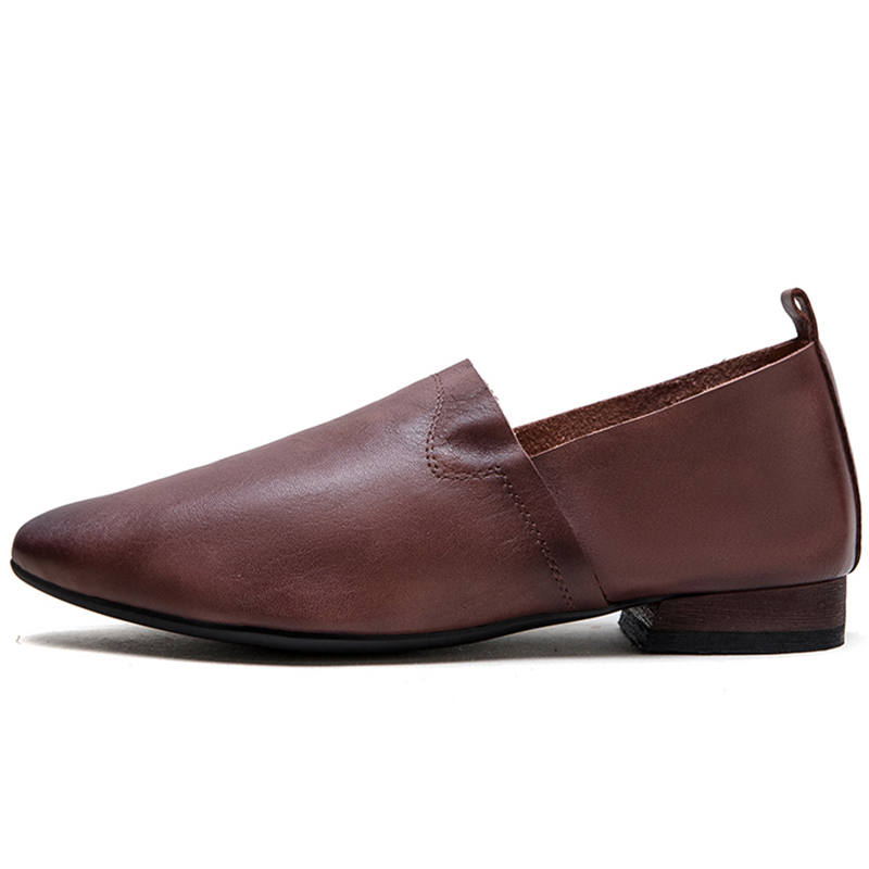 JIEZHOU Top Grain Cow Leather Casual Shoes Women's