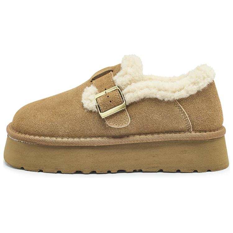 AGSDON Cow Suede Thermal Ankle Length Snow Boots Women's