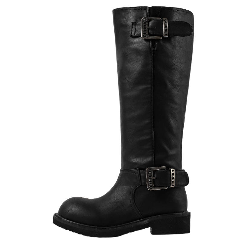 MIAOLV Charming Charm Pu Knee high Boots 4cm Women's
