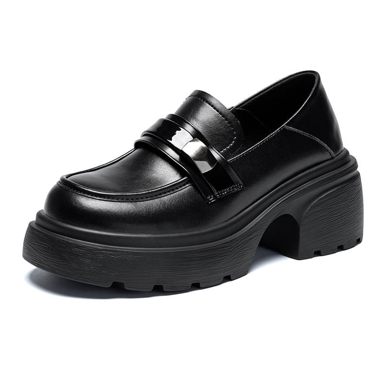 ZHR Cow Split Leather Loafers Women's Black