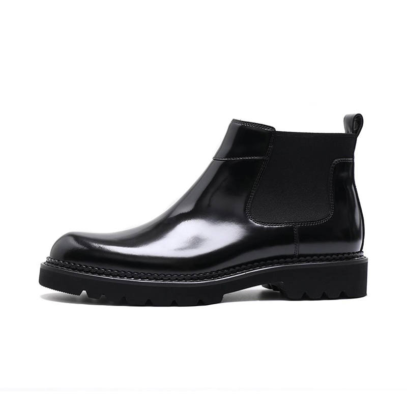 Bansley Top Grain Cow Leather Short Chelsea Boots Men's