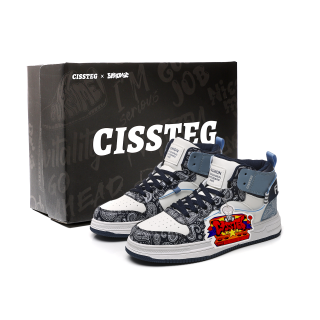 CISSTEG High top Skateboard Shoes Men's Ink Blue