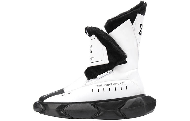 NORVINCY Snow Boots Unisex Black White