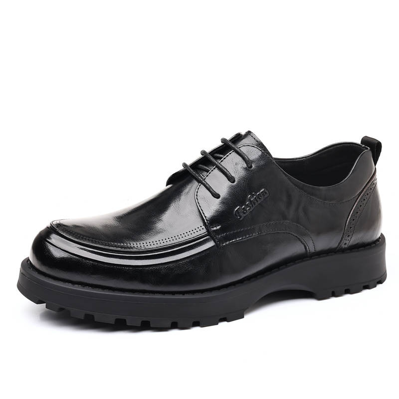 SHUPATE Top Grain Cow Leather Casual Shoes Men's Black