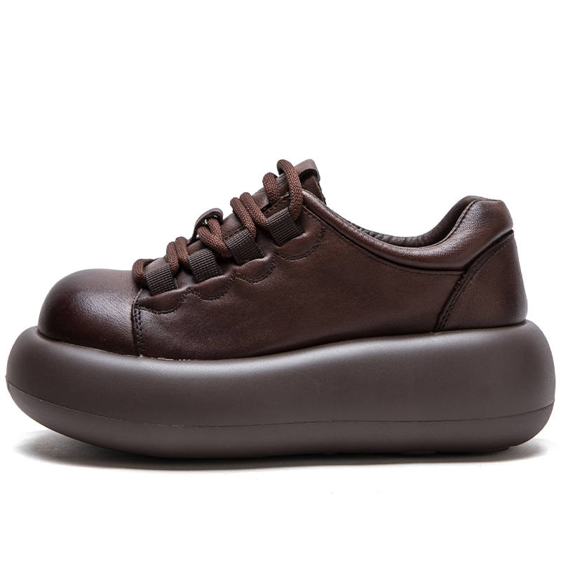JIEZHOU Top Grain Cow Leather Low top Casual Shoes Women's