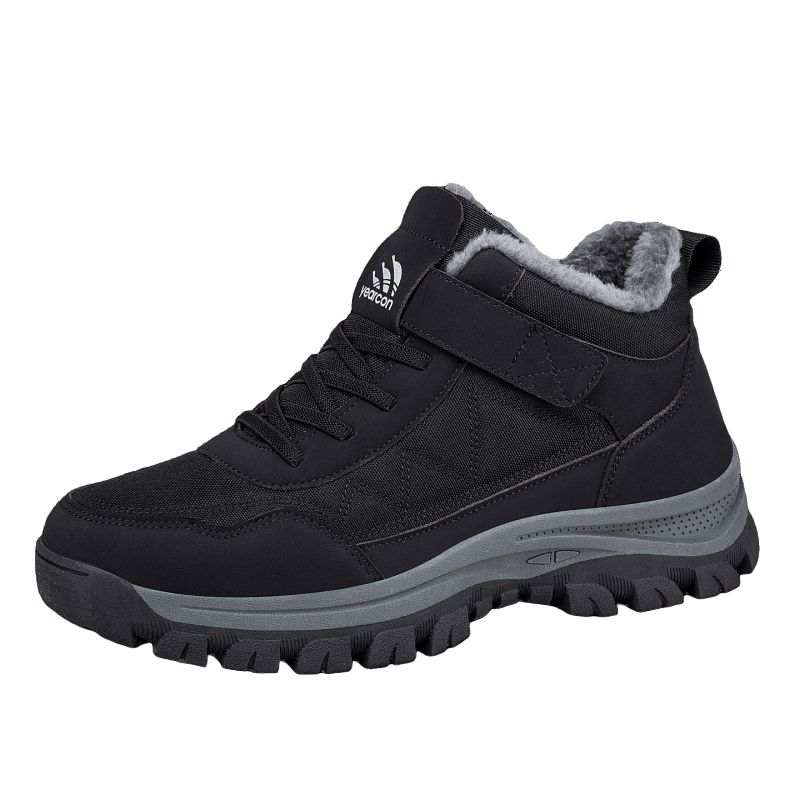 YEARCON Men's Shoes 2025 Fall Winter Athletic Shoes High Top Fleece Lined Running Shoes Outdoor Mountaineering Casual