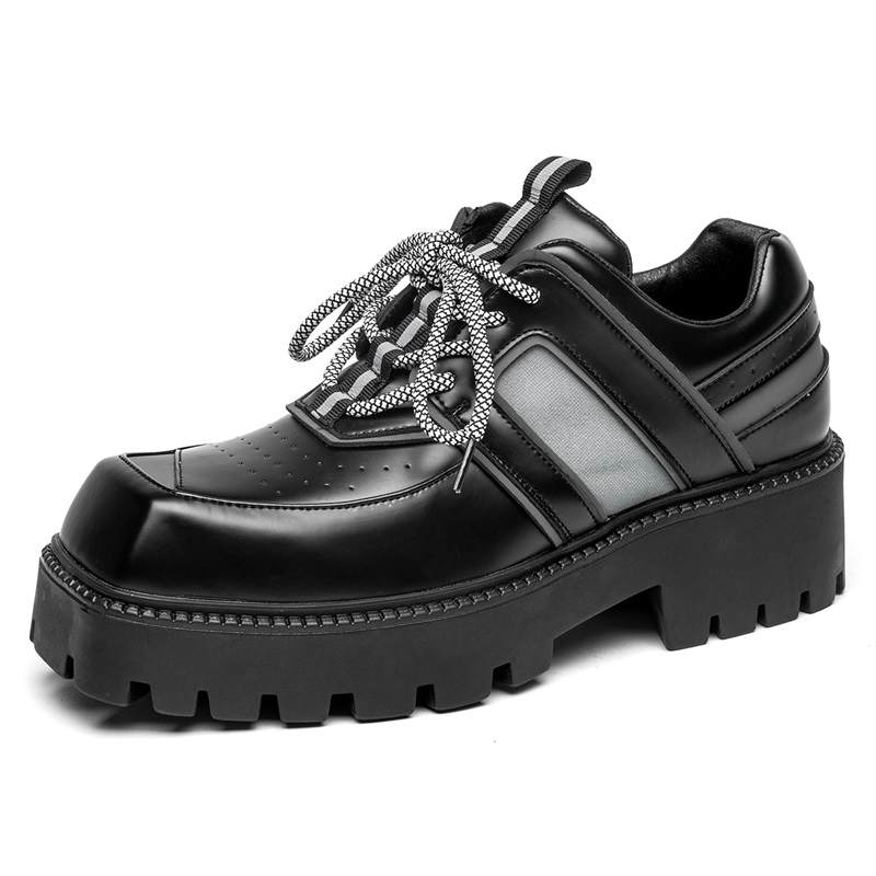 KACHILANG Synthetic Leather Casual Shoes Men's Black