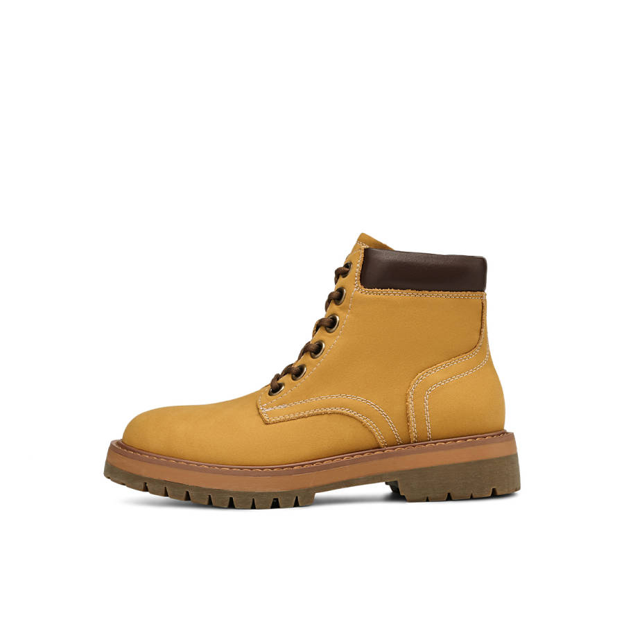 BOERDIQI Yellow Boots Abrasion Resistant Height Increasing Abrasion Resistant Height Increasing Short Outdoor Boots