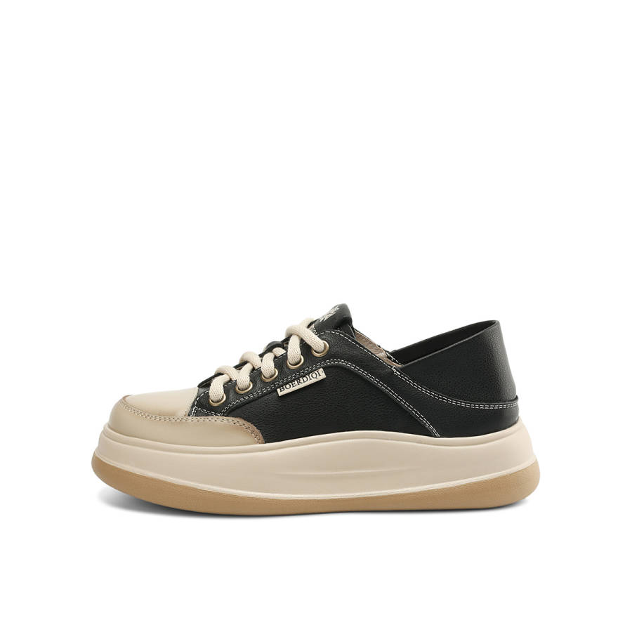 BOERDIQI Cow Leather Slip Resistant Slip Resistant Low top Skateboard Shoes Women's
