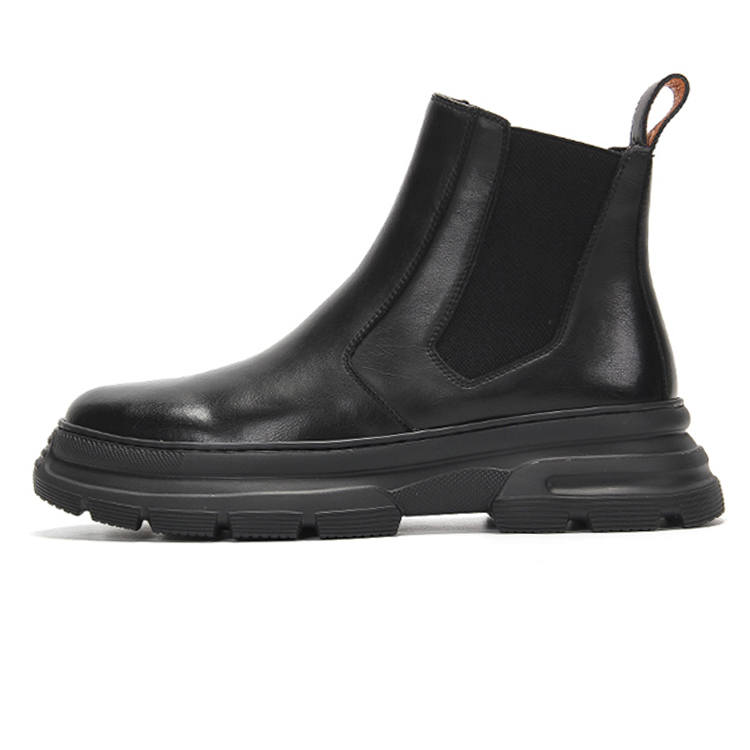 YEDANI YEDANI Cow Split Leather Crew Combat Boots 6cm Men's Black