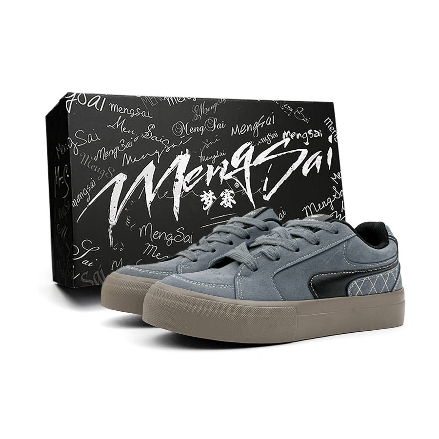 Mengsai Cushioning Abrasion Resistant Cushioning, Wear Resistant Low top Skateboard Shoes Men's Blue