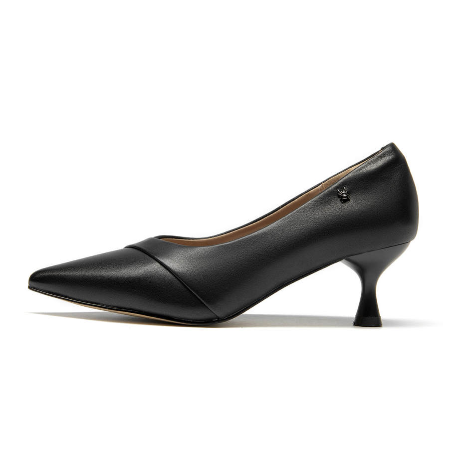 Spider King Cow Leather Slim Heel High Heels 5.5cm Women's Black