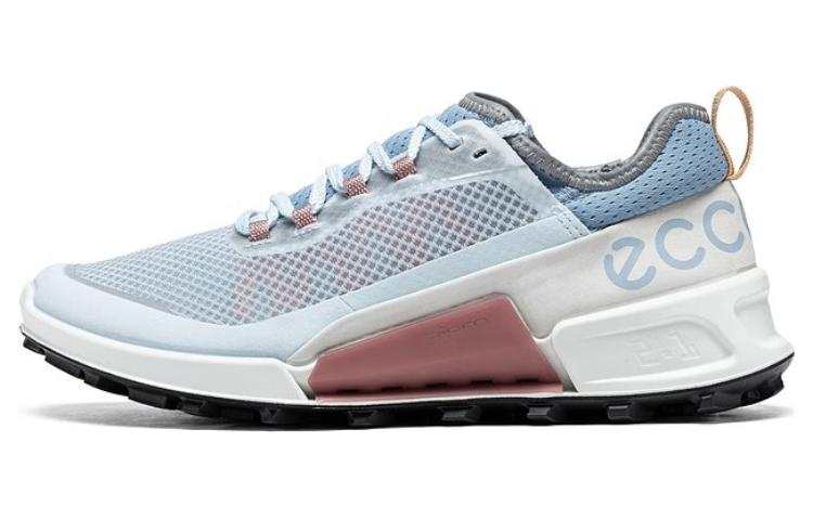 Ecco Step 2.1 Series Top Grain Cow Leather Comfortable And Breathable Low top Sports Casual Shoes Women's Sky Blue