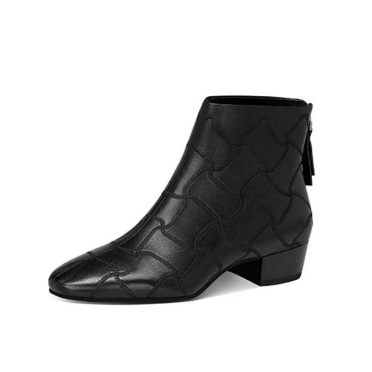 JESSICA SOPHIA Sheepskin Ankle Boots 3cm Women's