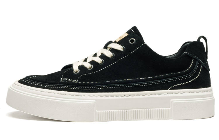 LEAVELAND Cow Split Leather Skateboard Shoes Men's Black