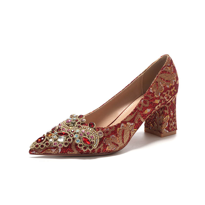 QITUMAUL Chunky Heel High Heels 6.5cm Women's