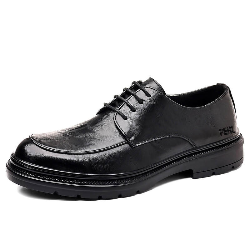 PEHL Casual Leather Shoes Men's Low Top Black/Brown