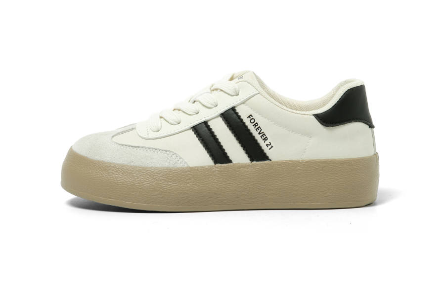 FOREVER 21 Low top German Army Trainers Women's Beige Black Breathable