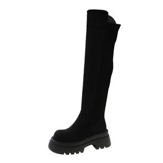 Nrillo Suede Fleece Lined Comfortable Fashion Trendy Versatile Slimming Over the knee Boots Women's