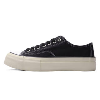 Flange Bullo Abrasion Resistant Breathable Height Increasing Low top Canvas Shoes Unisex Black