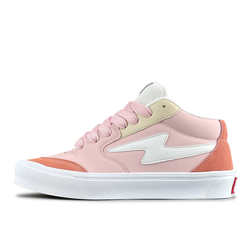 LuzaoT SUPER DRAG Mid top Skateboard Shoes Women's Pink White