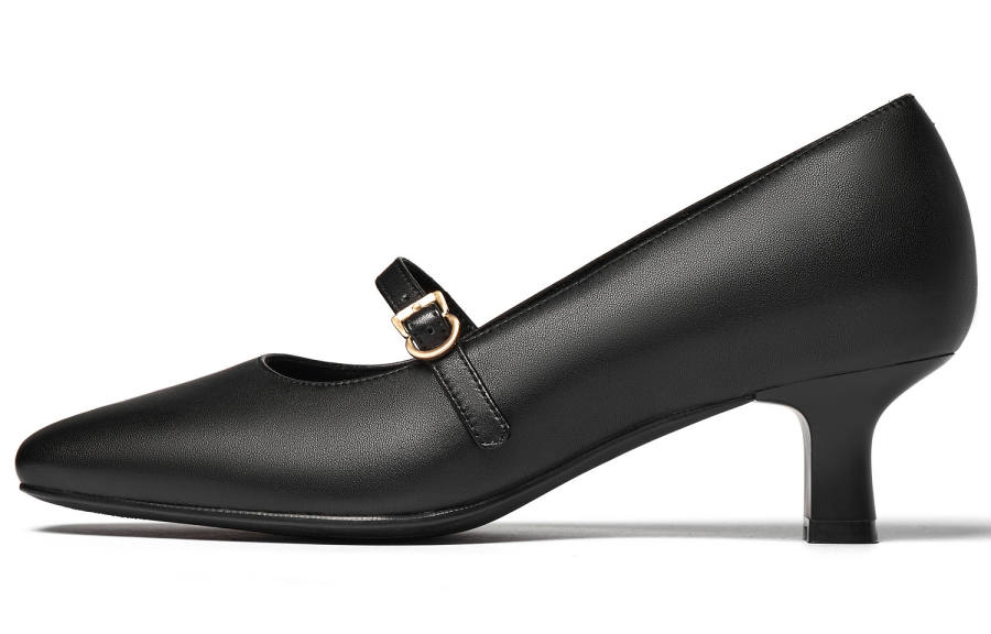 Clarks Sheepskin Mary Jane Shoes Women's Black