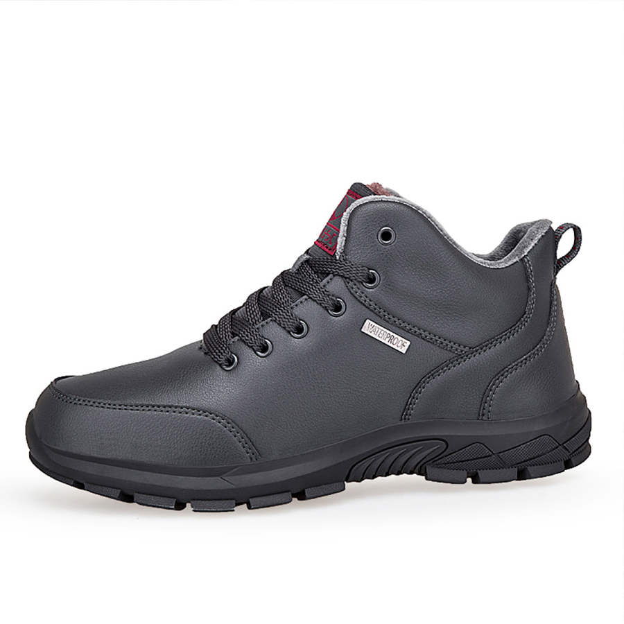 RONGSHI Dad Shoes Abrasion Resistant Slip Resistant Comfortable Fleece Lined Thermal Mid Aged Outdoor Insulated Shoes