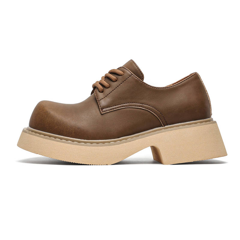 CHILANG Pu Slip Resistant Cushioning Slip Resistant Cushioning Low top Casual Shoes Unisex Brown