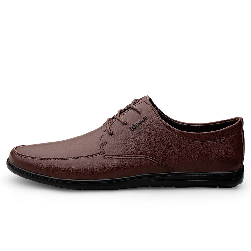 WENNAI Cow Split Leather Dress Shoes Men's Brown