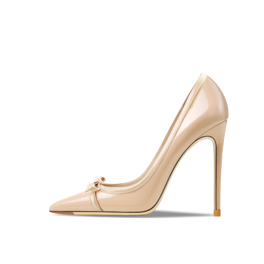 Suyymakk Sheepskin Slim Heel High Heels Women's Apricot