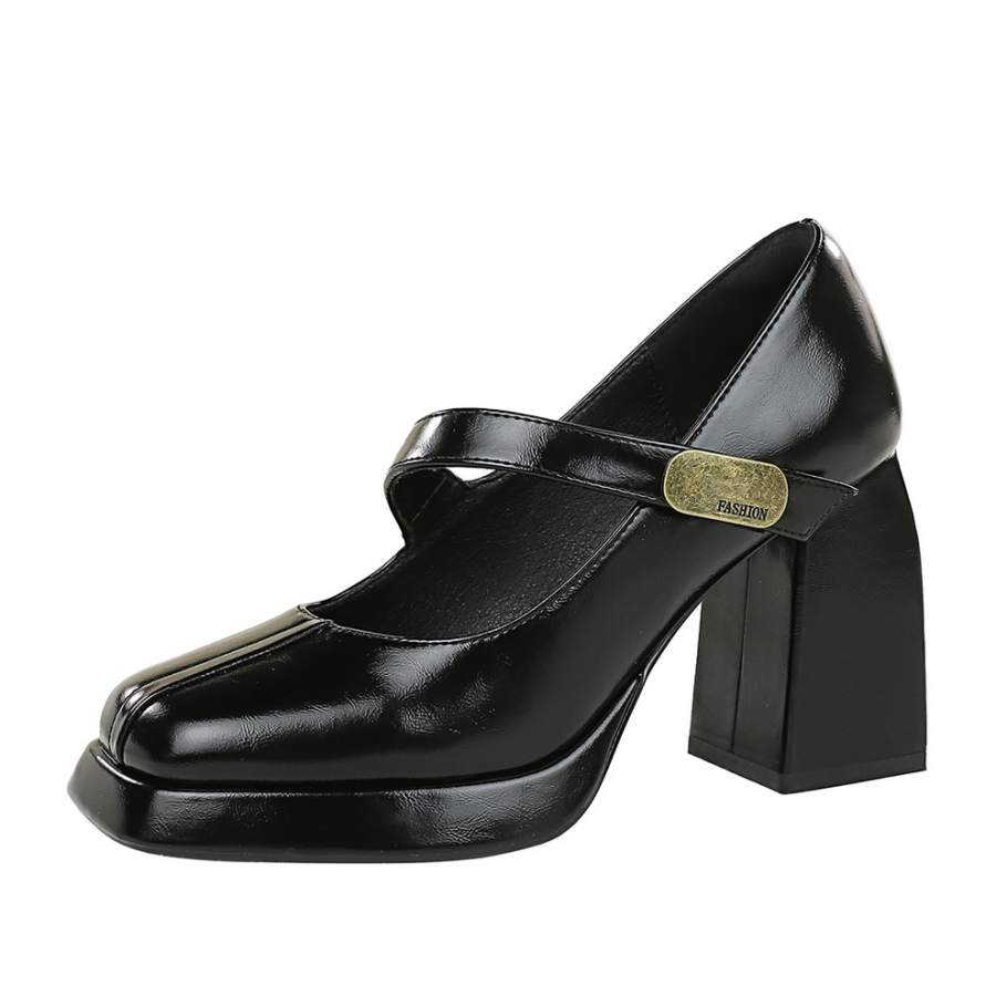 YAFEI XUANYU Pu Chunky Heel Mary Jane Shoes Women's