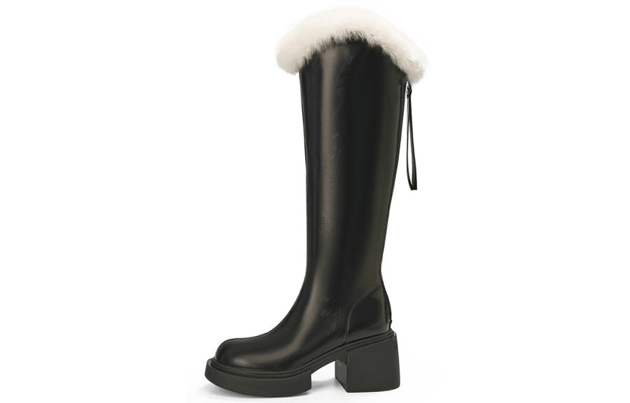 EBLAN EBLAN Fleece Lined Cold Resistant, Comfortable Platform Knee high Boots Women's Black