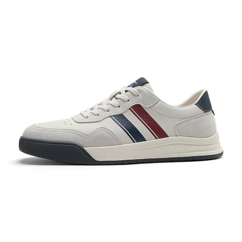 SEPTWOLVES Top Grain Cow Leather Low top Fashion Trend Color Block Commute Minimalist Style Men's Skateboard Shoes HD