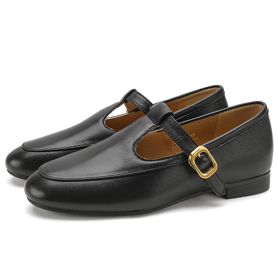 D:FUSE SCANDINAVIA D FUSE SCANDINAVIA Top Grain Cow Leather Mary Jane Shoes Women's Black