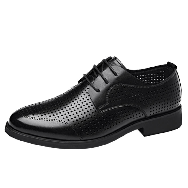 MEXICAN Synthetic Leather Shoes, Perforated Shoes, Casual Shoes Men's Black