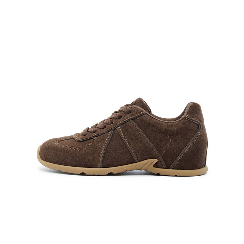 ELLE Cow Split Leather Low top German Army Trainers Women's