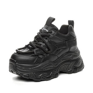 Shangjinni Microfiber Leather Mid top Chunky Sneakers Women's