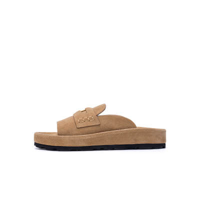 Martniel Rubber Sole Stitching Slip Resistant Slide Slippers Women's Earth Yellow
