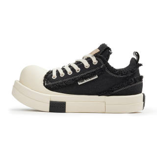 XIX Chunky Shoes Canvas Height Increasing Height Increasing Low top Skateboard Shoes Women's Black